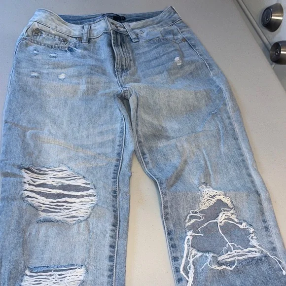 Sincerely Jules Light Wash Distressed Jeans - Picture 2 of 6